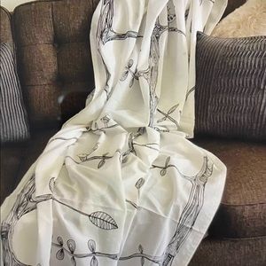 Black/White Tab Top Curtains